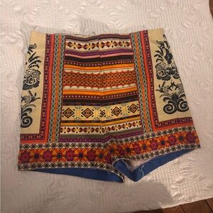 Flying Tomato Multicolor Boho High Waist Printed Shorts